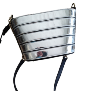 Small silver bucket purse